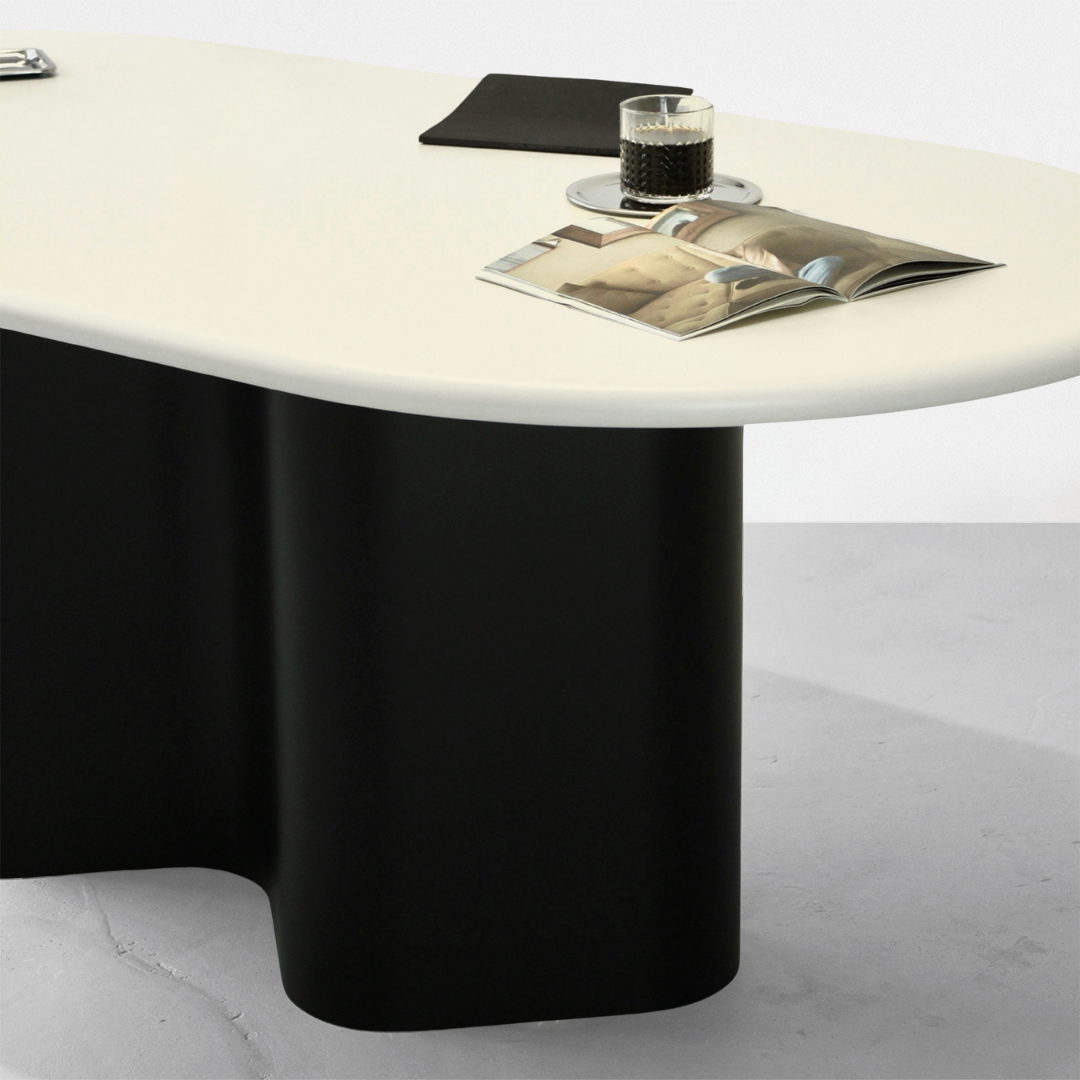 Wave Masa Siyah & Krem