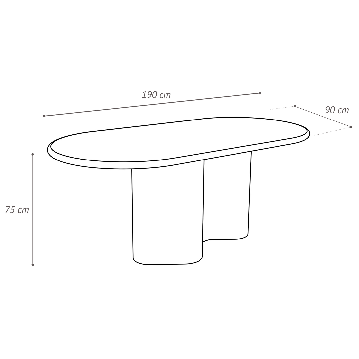 Wave Masa Siyah & Krem